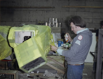 Martin Bower working on Nostromo panels