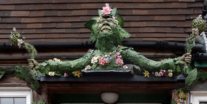 Green Man protecting f